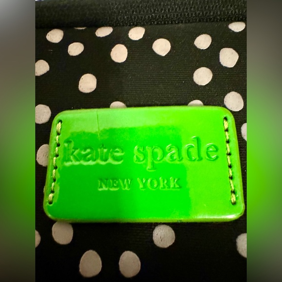 Kate Spade New York iPad Zipper Pouch Case Black Polka Dot Lime Green - Picture 6 of 11